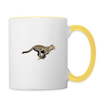 Wilder Gepard in Afrika - Safari - Tasse zweifarbig - Weiß/Gelb - Rechts