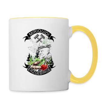 Miriquidi - Exploitation minière et patrie des monts Métallifères - Mug contrasté - blanc/jaune - Droite