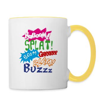 Kaboom - Mug contrasté - blanc/jaune - Droite