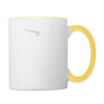 Modèle de vol d'avion en papier cadeau de pilote d'avion - Mug contrasté - blanc/jaune - Droite