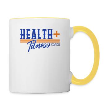 Health Fitness Coach Shirt, Instructor Workout - Contrasting Mug - white/yellow - Right