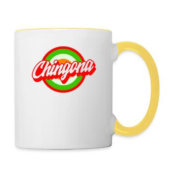 Chemise Mexicana, cadeau pour femme Chingona pour la mère - Mug contrasté - blanc/jaune - Droite