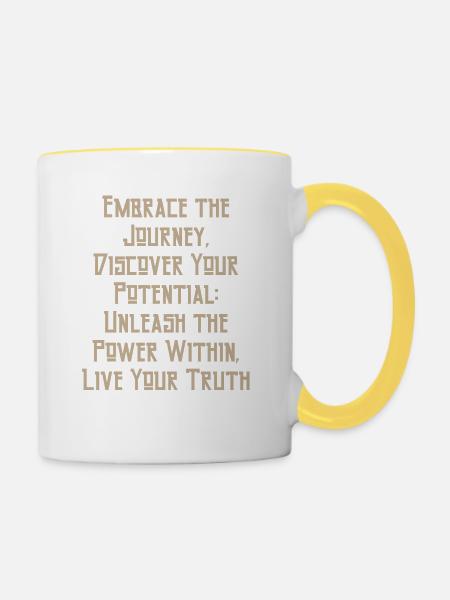Textgestaltung - Tasse zweifarbig - Weiß/Gelb