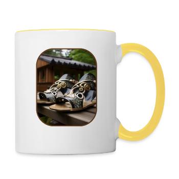 Geta Sandal Snails Slow Exploration T Shirt - Contrasting Mug - white/yellow - Right