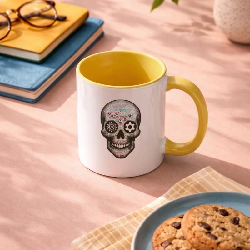 Matrice numérique du programmeur Code Master Skull Tee Mug contrasté