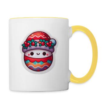 Merry Christmas Owl - Contrasting Mug - white/yellow - Right
