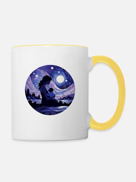 Stillen Bewusstsein Sternenhemd - Tasse zweifarbig - Weiß/Gelb