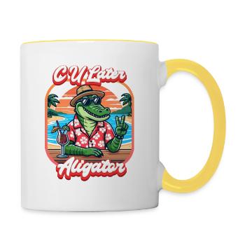 CU Later Aligator - Contrasting Mug - white/yellow - Right