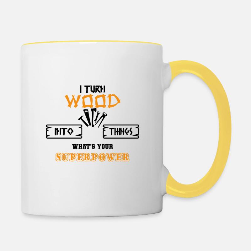 Bois - Mug contrasté - blanc/jaune