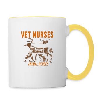 Veterinary rescue Veterinary surgery Month of Veterinarian - Contrasting Mug - white/yellow - Right