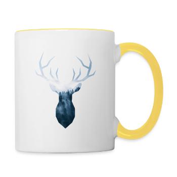 fog Hirsch - Contrasting Mug - white/yellow - Right