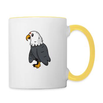 aigle rapace douce image - Mug contrasté - blanc/jaune - Droite