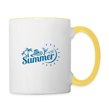 Summer Party Design - Contrasting Mug - white/yellow - Right