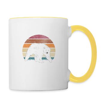 Polar bear motif polar bears - Contrasting Mug - white/yellow - Right