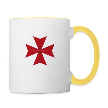 Malteser Croix de Malte Don Croix Religion - Mug contrasté - blanc/jaune - Droite