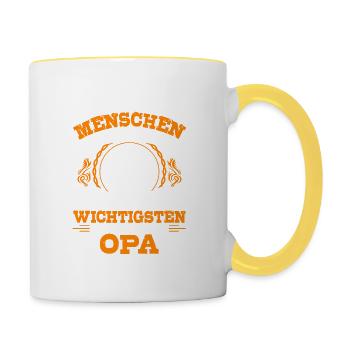 Die Meisten Menschen Nennen Mich Beim Namen - Tasse zweifarbig - Weiß/Gelb - Rechts