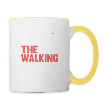 La maman de la marche - Mug contrasté - blanc/jaune - Droite