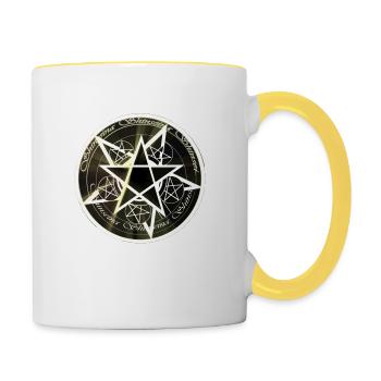Symbole ésotérique pentagramme sceaux - Tasse zweifarbig - Weiß/Gelb - Rechts