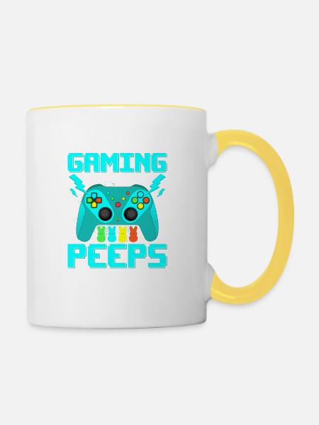 Gaming Quote Gaming avec My Peeps Gaming - Mug contrasté - blanc/jaune