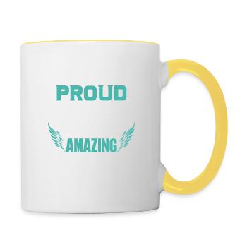 Fathers Day Quote I'M A Proud Bonus Dad - Contrasting Mug - white/yellow - Right
