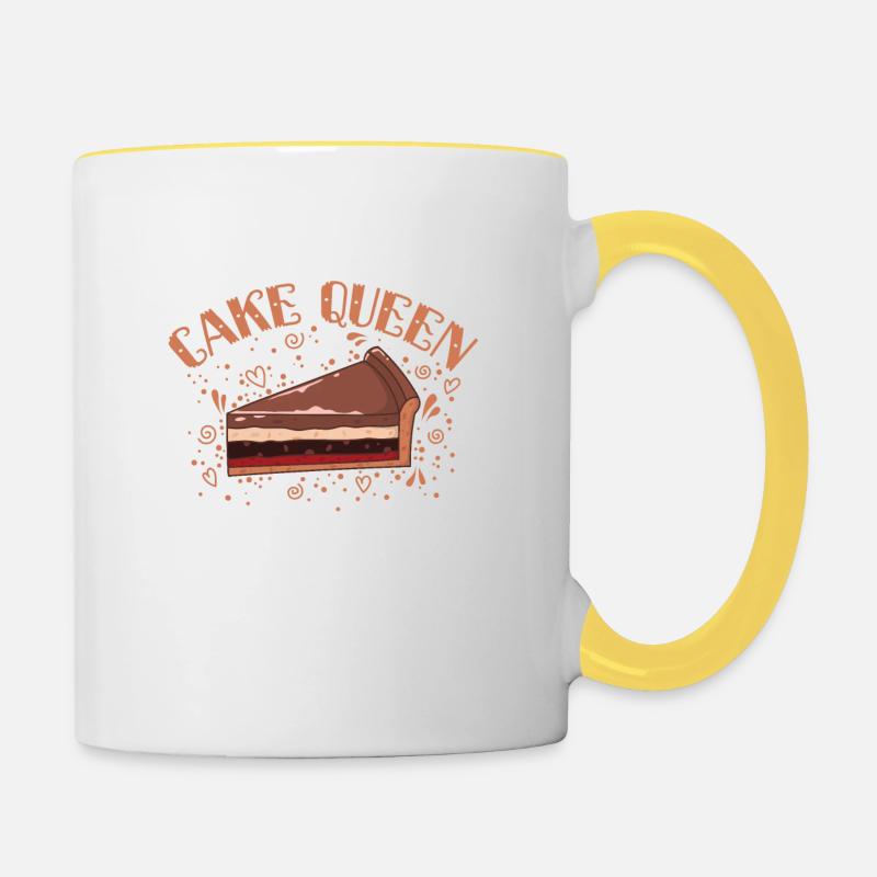 Cake Queen Gebäck Kuchen backen Konditorei - Tasse zweifarbig - Weiß/Gelb