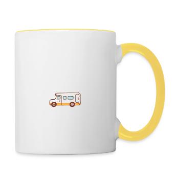 Camping Zitat Das ist mein Camping - Tasse zweifarbig - Weiß/Gelb - Rechts