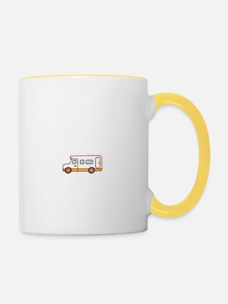 Camping Zitat Das ist mein Camping - Tasse zweifarbig - Weiß/Gelb