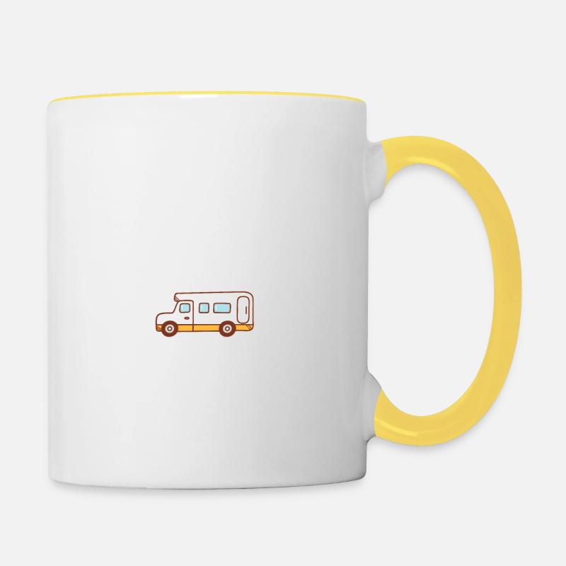 Camping Zitat Das ist mein Camping - Tasse zweifarbig - Weiß/Gelb