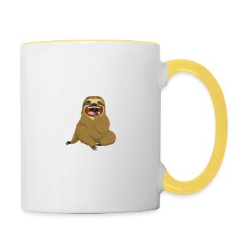 Sloth Quote Not To Brag But I - Contrasting Mug - white/yellow - Right