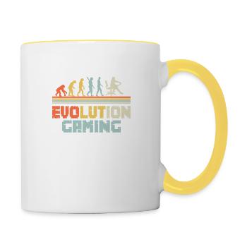 Devis de jeu Evolution Conception de jeu - Mug contrasté - blanc/jaune - Droite