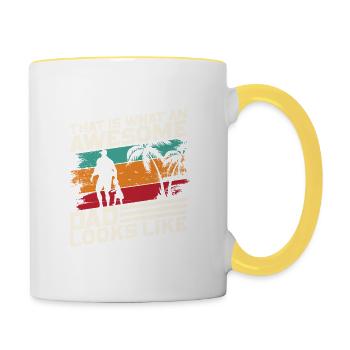 Fathers Day Quote That What Awesome Dad Looks Like - Contrasting Mug - white/yellow - Right