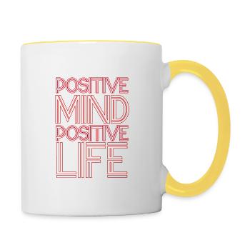 Motivation. - Mug contrasté - blanc/jaune - Droite