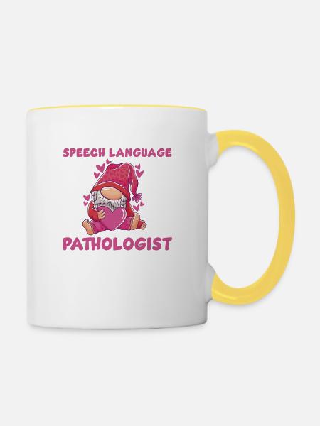 Niedlicher Sprachpathologe Gnom - Tasse zweifarbig - Weiß/Gelb