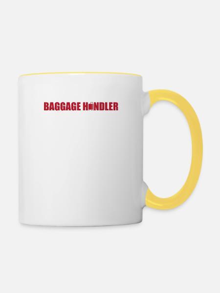 Gepäckabfertigung - Tasse zweifarbig - Weiß/Gelb