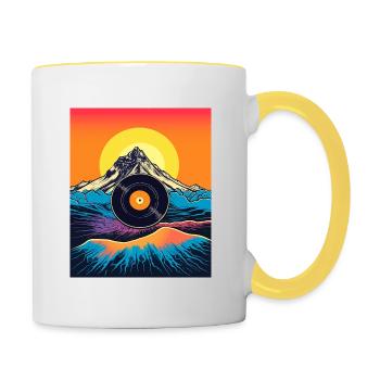 Vinyl Wonderland Psychedelic art meets nature - Contrasting Mug - white/yellow - Right