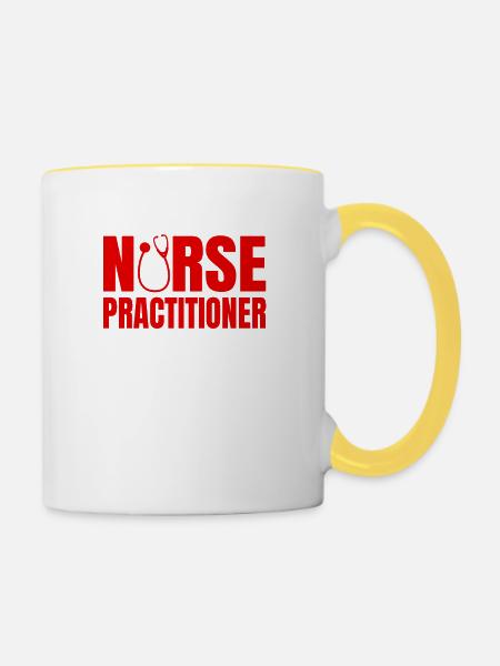 Krankenschwester Geschenk - Tasse zweifarbig - Weiß/Gelb