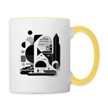 Collage Japan Style - Contrasting Mug - white/yellow - Right