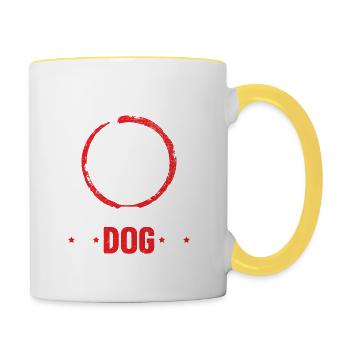 Dresseur de chiens Dresseur d’animaux École canine Dressage de chiens - Mug contrasté - blanc/jaune - Droite
