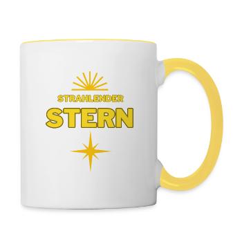 Strahlender Stern - Tasse zweifarbig - Weiß/Gelb - Rechts