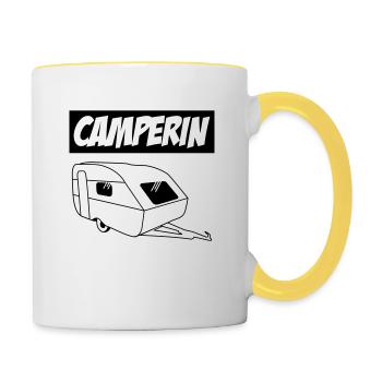 Camperin - Die besten Frauen der Welt! - Tasse zweifarbig - Weiß/Gelb - Rechts