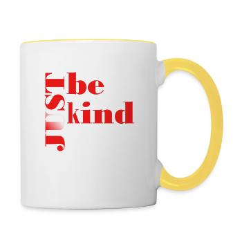 JustBeKind - Tasse zweifarbig - Weiß/Gelb - Rechts