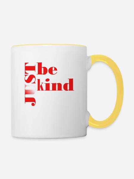 JustBeKind - Tasse zweifarbig - Weiß/Gelb