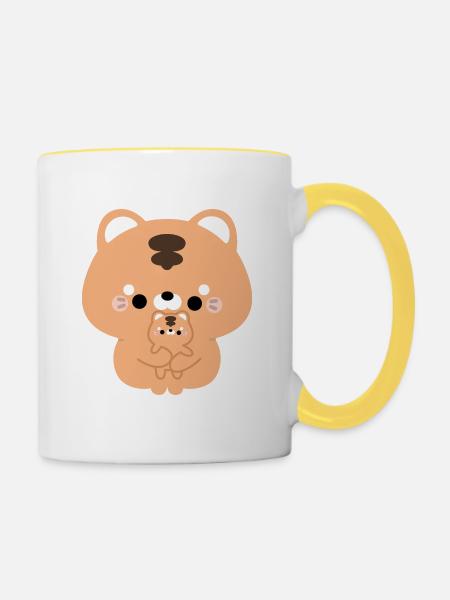 Tigerliebe - Tasse zweifarbig - Weiß/Gelb