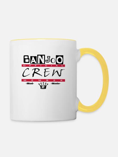 Banjoo Crew Moderator Design - Tasse zweifarbig - Weiß/Gelb