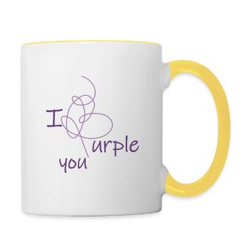 Love - I purple you - Contrasting Mug - white/yellow - Right