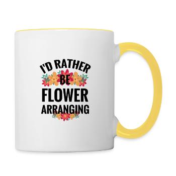 Arrangement floral | Fleuriste fleurs designer fleurs - Mug contrasté - blanc/jaune - Droite