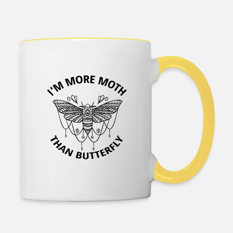 Plus papillon que papillon | Insectes mites - Mug contrasté - blanc/jaune