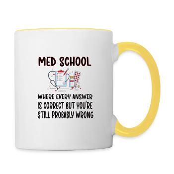Étudiant en médecine Futur Docteur Études de Médecine - Mug contrasté - blanc/jaune - Droite