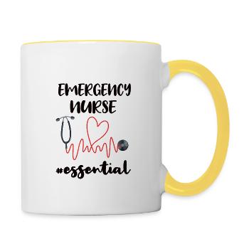 Infirmière infirmière aux urgences - Mug contrasté - blanc/jaune - Droite