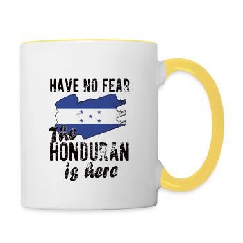 Proud Honduran Honduras Honduran flag - Contrasting Mug - white/yellow - Right